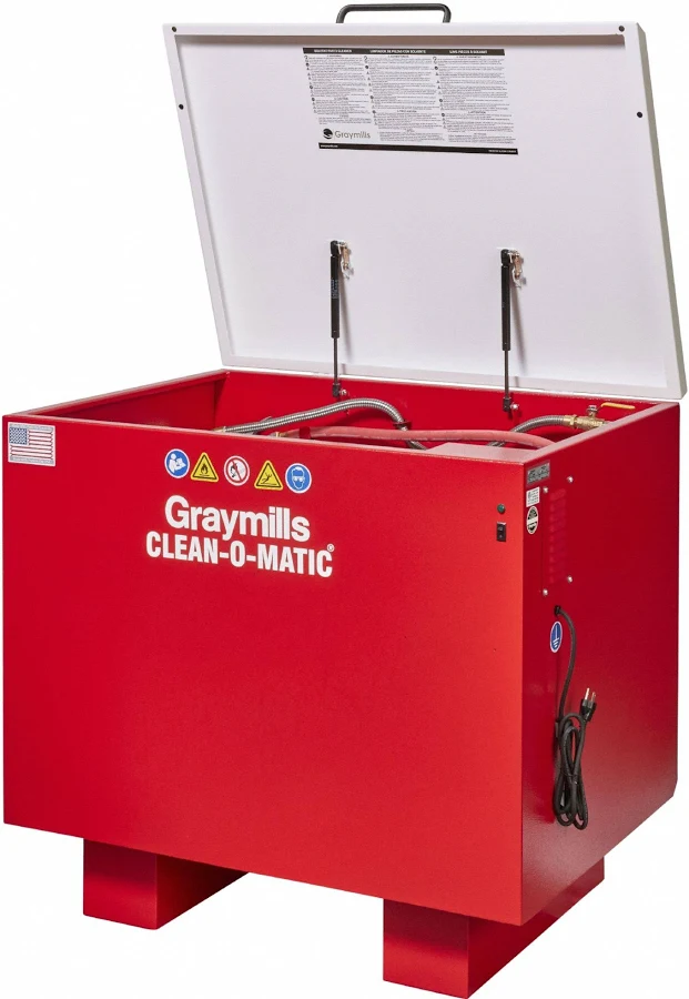 Graymills Solvent Parts Washer: For Solvent-Based Solution Base Type, Manual, Steel, 120V AC, Corded Model: COM804-A
