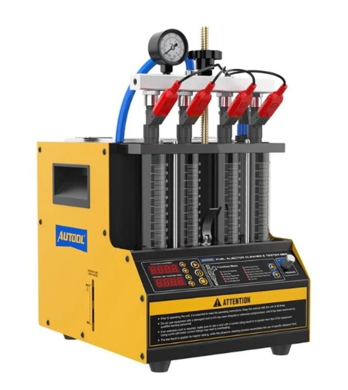 AUTOOL Fuel Injector Cleaner Tester Machine Ultrasonic Fuel Injection Cleaner with Heating Function 4 Cylinder for GDI