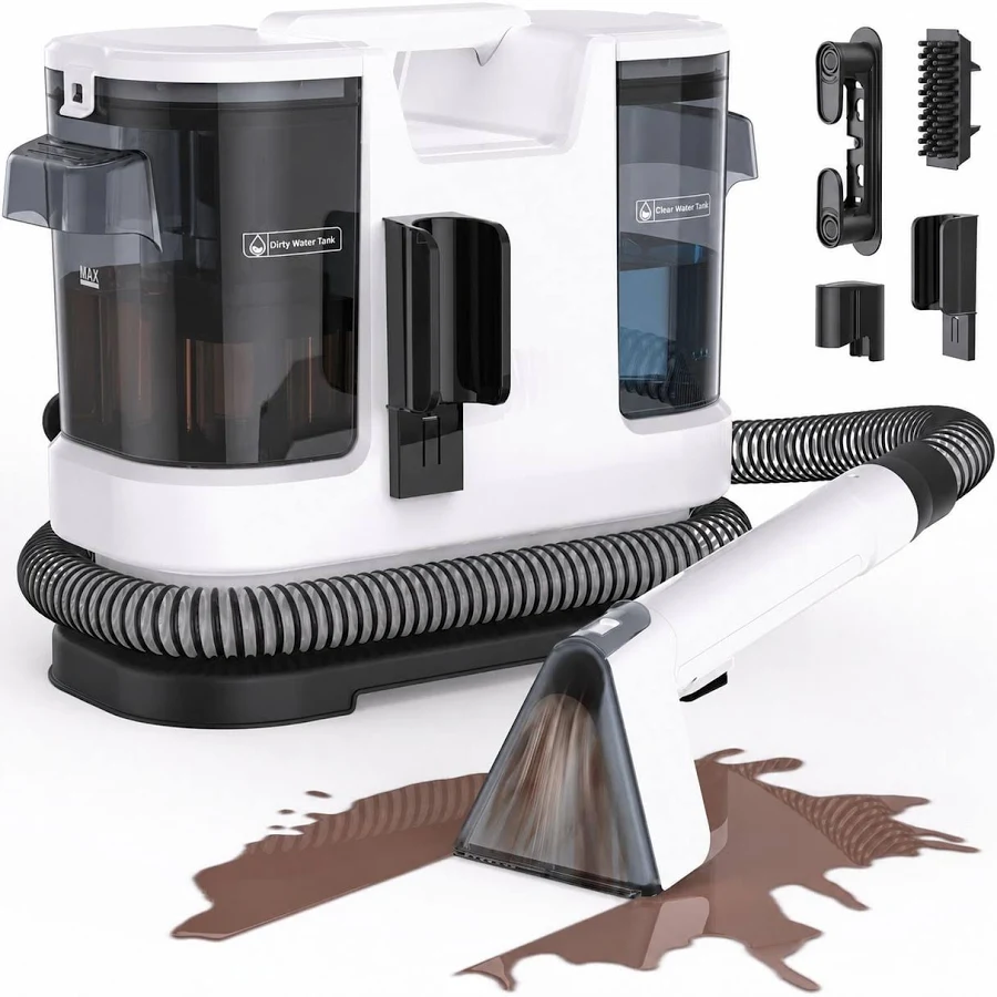 Yichuhaoxi Upholstery Cleaner Machine 600W Motor 15Kpa Suction Portable Carpet Cleaner Self Cleaning for Pet Stains Couch Stair Car Seat Area