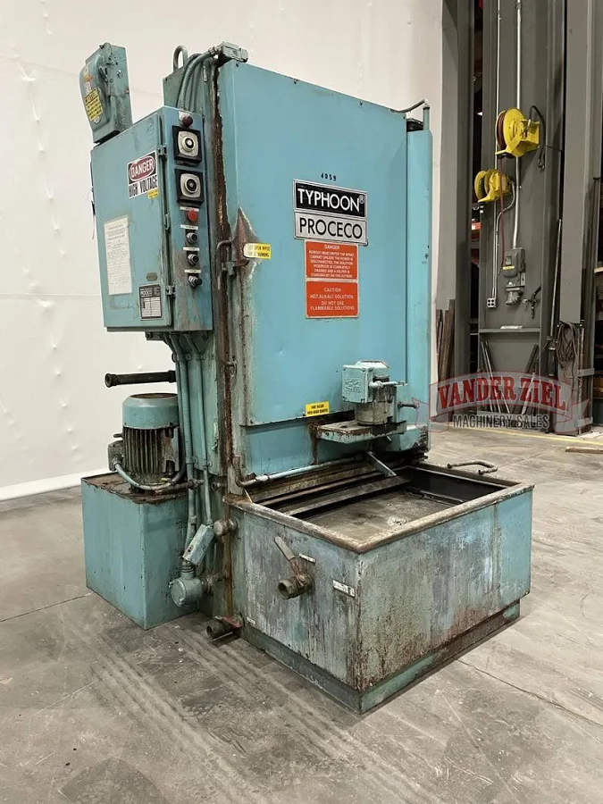 Typhoon Proceco #Mini-26-36-E-1000K, parts washer, 130 gallon tank, 1000 lb. turntable capacity