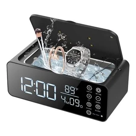 Gjx 2026 New Automatic Ultrasonic Cleaner for Eyeglasses Jewelry Braces Watches Dentures Makeup Brushes with Timer Led Display Touch Screen, for Home,