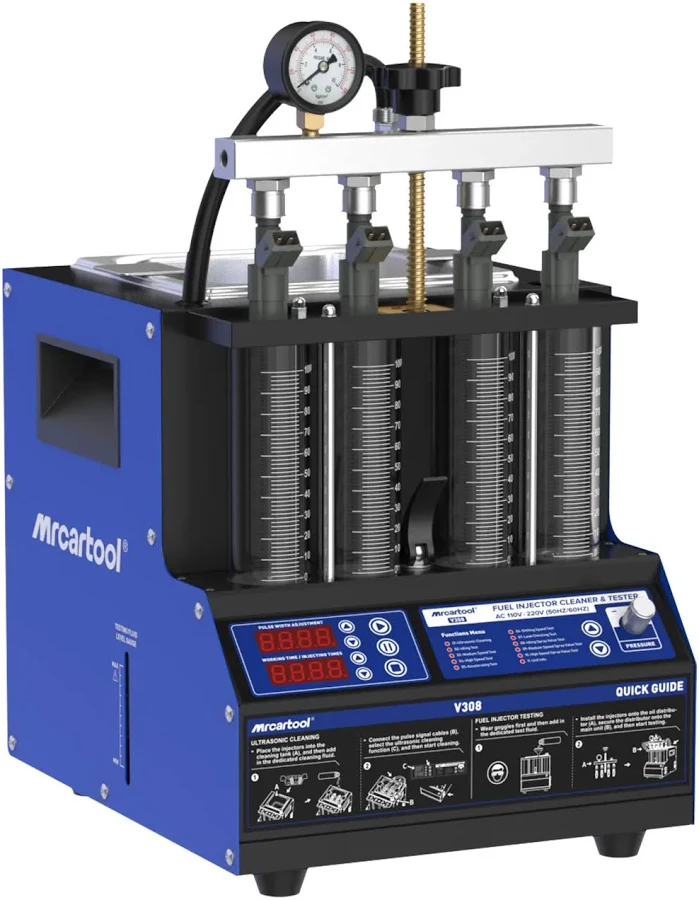 MR CARTOOL V308 Car Fuel Injector Heating Cleaning Tester Machine 110V 220V Ultrasonic Cleaner