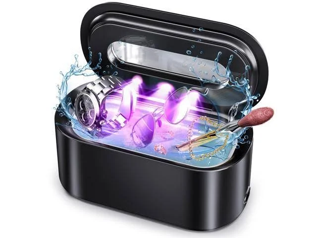 Ultrasonic Jewelry Cleaner, 48KHz Professional Ultrasonic Cleaner for Eyeglasses, Rings, Retainers, Dentures, 30W Jewelry Cleaner Ultrasonic Machine w