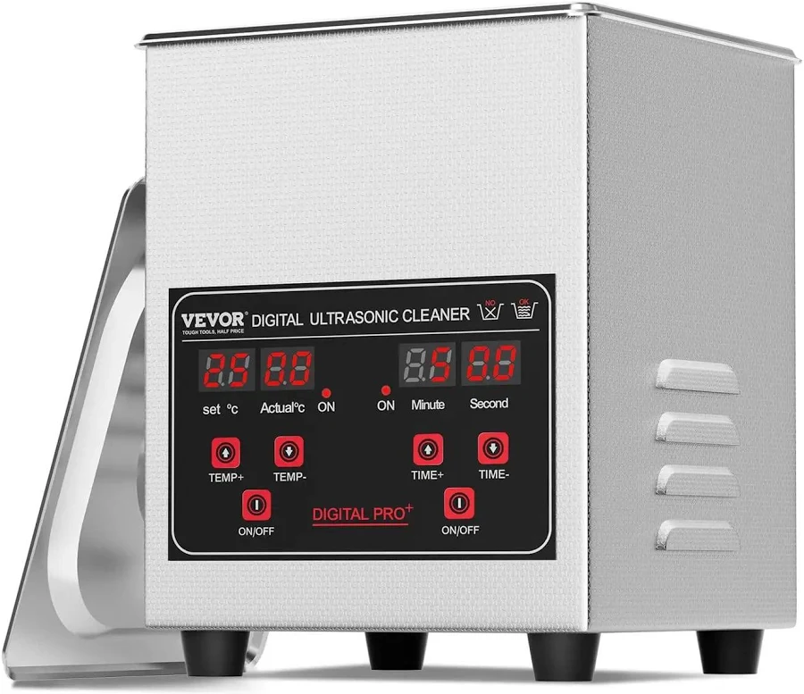 40 KHz Digital Sonic Cleaner One Point Three Liter 60 Watt Ultrasonic Cleaning Machine With Timer And Heater Pro Grade Jewelry Watch Glasses Retainer