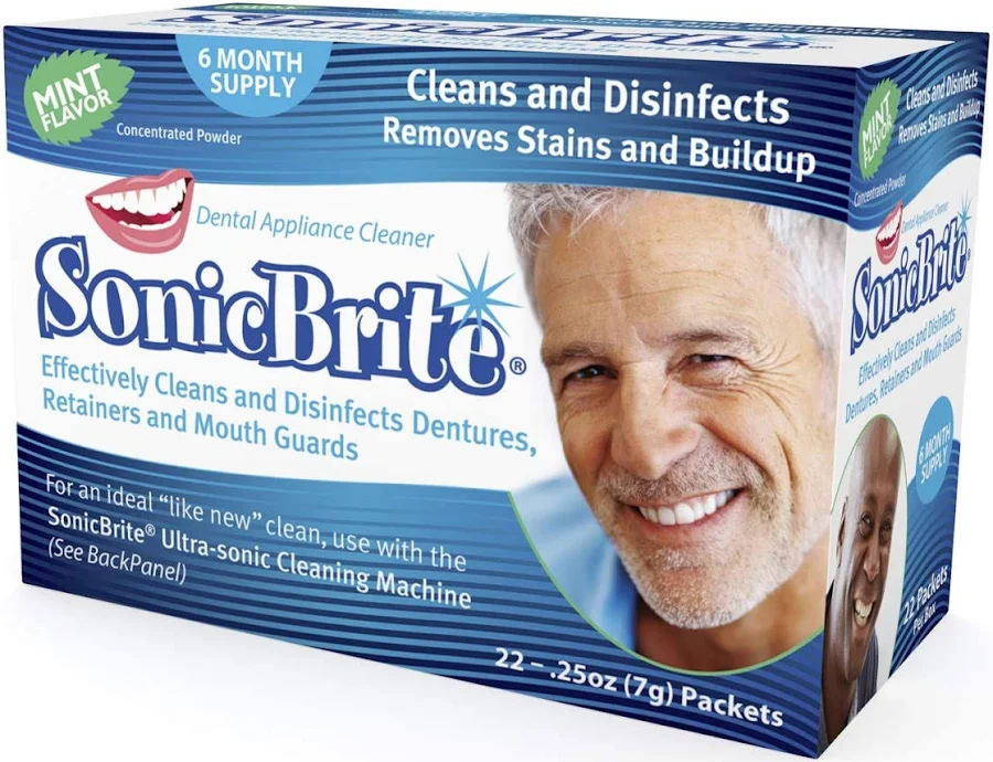 SonicBrite Retainer, Denture, Mouth Guard and Night Guard Cleaner and Disinfectant