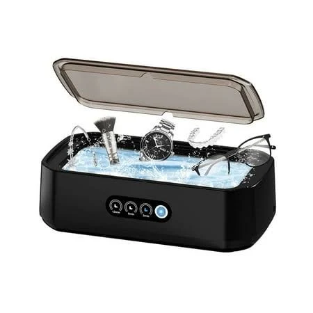 Ultrasonic Cleaning Machine 50,000 Glasses Cleaning Machine 650ml Large Capacity Jewelry Braces Professional Cleaner, Women's, Black