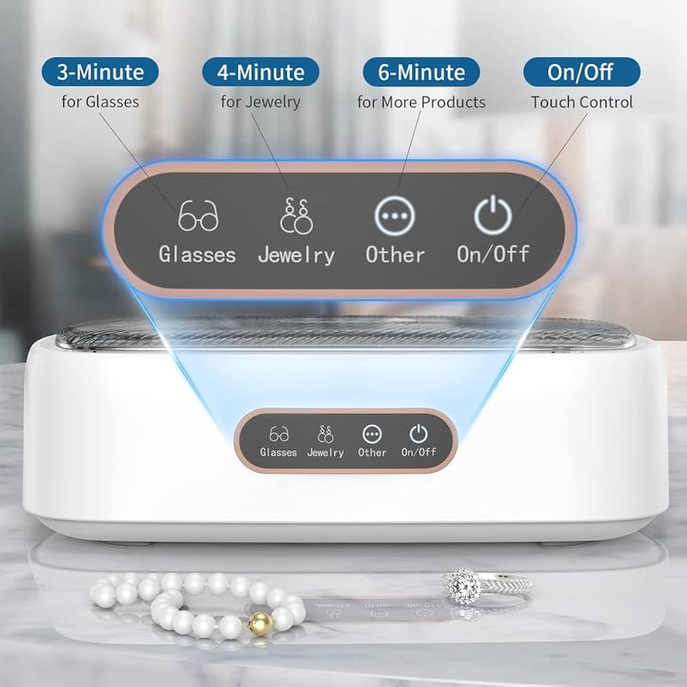 Ultrasonic Cleaner Machine - 640ML For Glasses, Jewelry & Dental 48KHz Ultrasonic