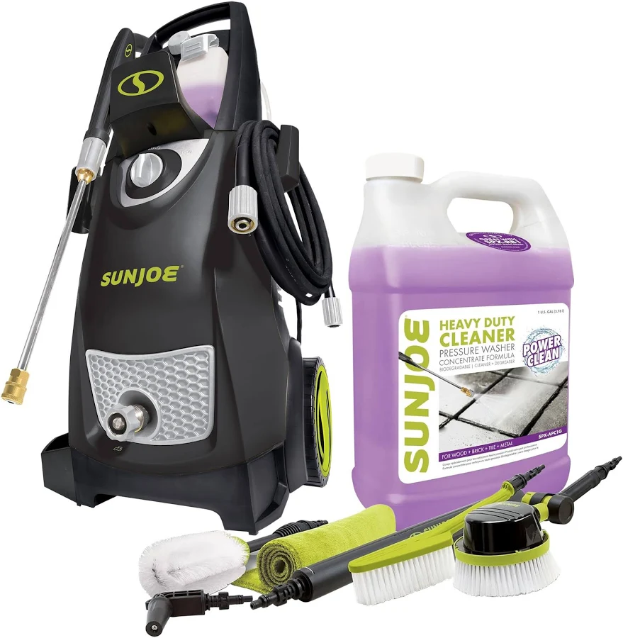 Sun Joe Electric Pressure Washer with Accessories Kit and Concentrated Cleaner