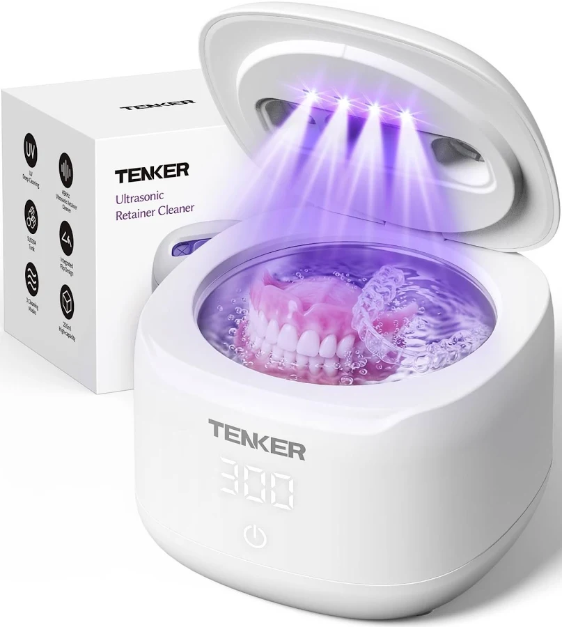Ultrasonic Retainer Cleaner Machine, 49khz Dental Cleaning Pod For