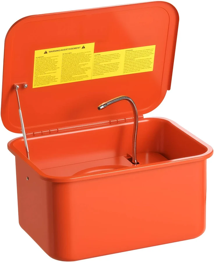 VEVOR Parts Washer 5-Gallon 3.5 Gallon Solvent Capacity 0.4 Gallon per Minute Max Pump Output Portable Steel Automotive Parts Cleaner with Electric