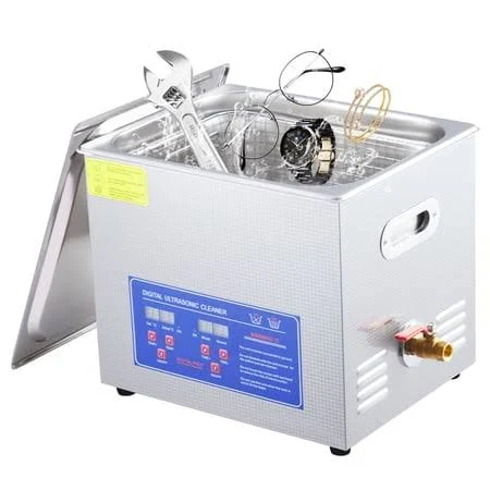 Garvee 10L Professional Ultrasonic Cleaner. Commercial Grade 2.6 Gallon Parts Cleaner with Digital Timer & Heater. 40kHz with Digital Timer & Heater 