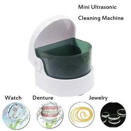 Furnix Mini Ultrasonic Jewelry Cleaner,Portable for Rings Watches Coins Eyeglasses,Battery Powered,Compact Ultrasonic Cleaning Machine,Professional 