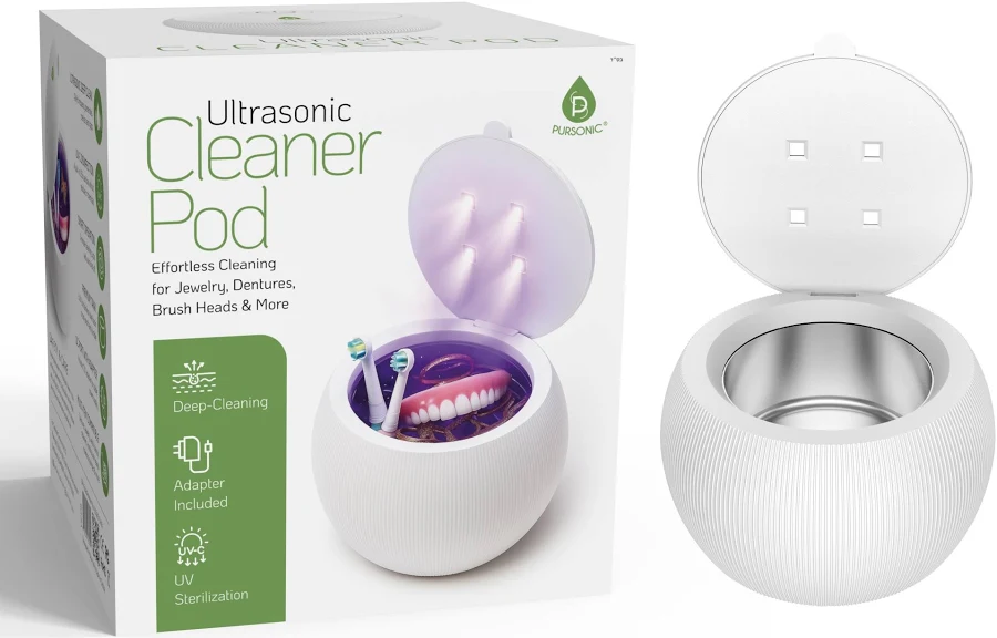 Pursonic Ultrasonic Cleaner Pod – Deep Cleaning and UV Sterilization