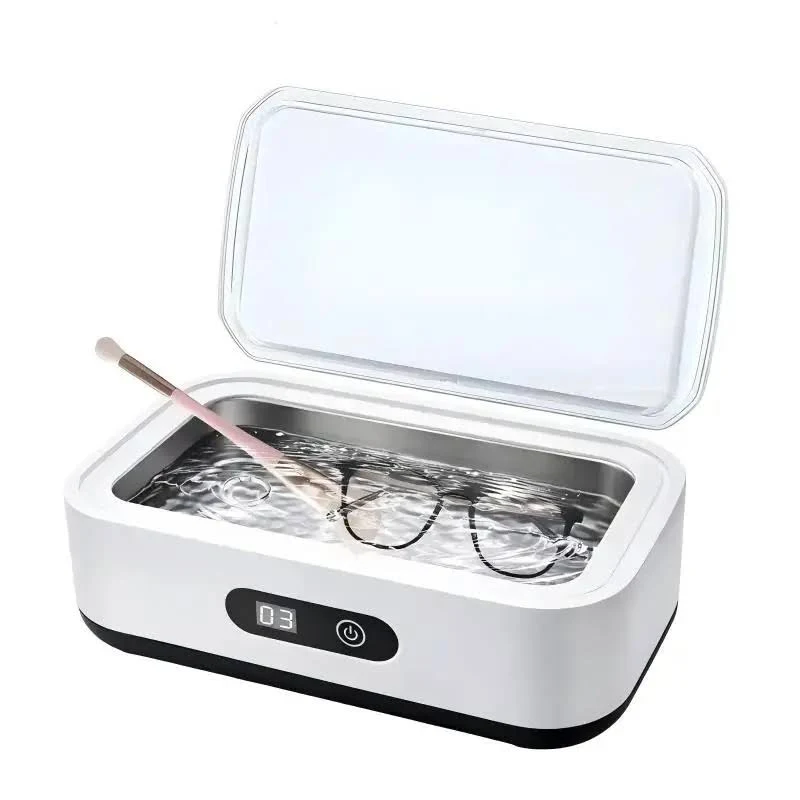Ultrasonic Cleaner Machine Us Plug, Stainless Steel Tank Sonic Cleaning Equipment, Ideal for Glasses Rings, Watch Bands, Dentures, Coins