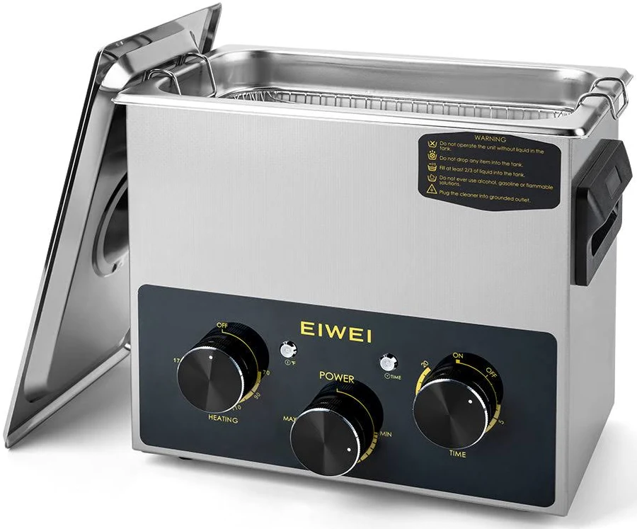 Portable Eiwei 3L Ultrasonic Cleaner Dual Power and Degas Technology for Detailed