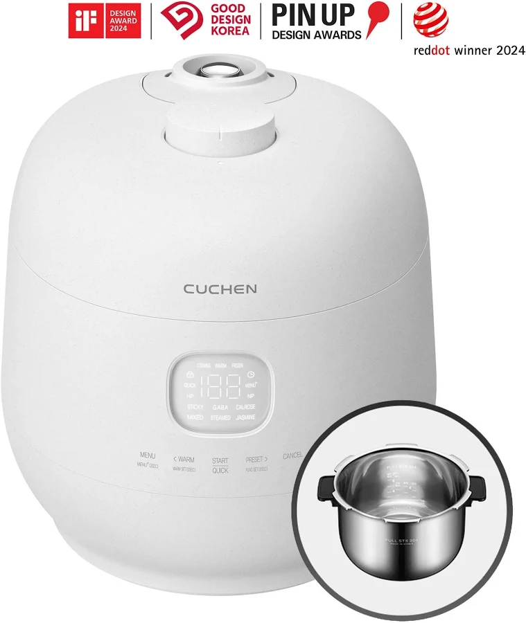 Cuchen IH Dual Pressure Full Stainless Rice Cooker 6 Cup CRH-TWS0610PWUS