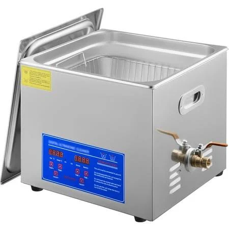 VEVOR 15L Ultrasonic Cleaner Machine Stainless Steel Ultrasonic Cleaning Machine Digital Heater Timer Jewelry Cleaning for Commercial Personal Home