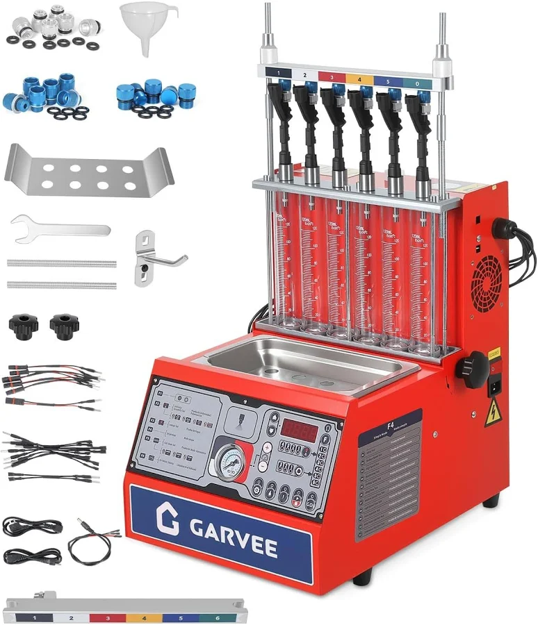 Ultrasonic Car Fuel Injector Cleaner Tester Machine 6-cylinder