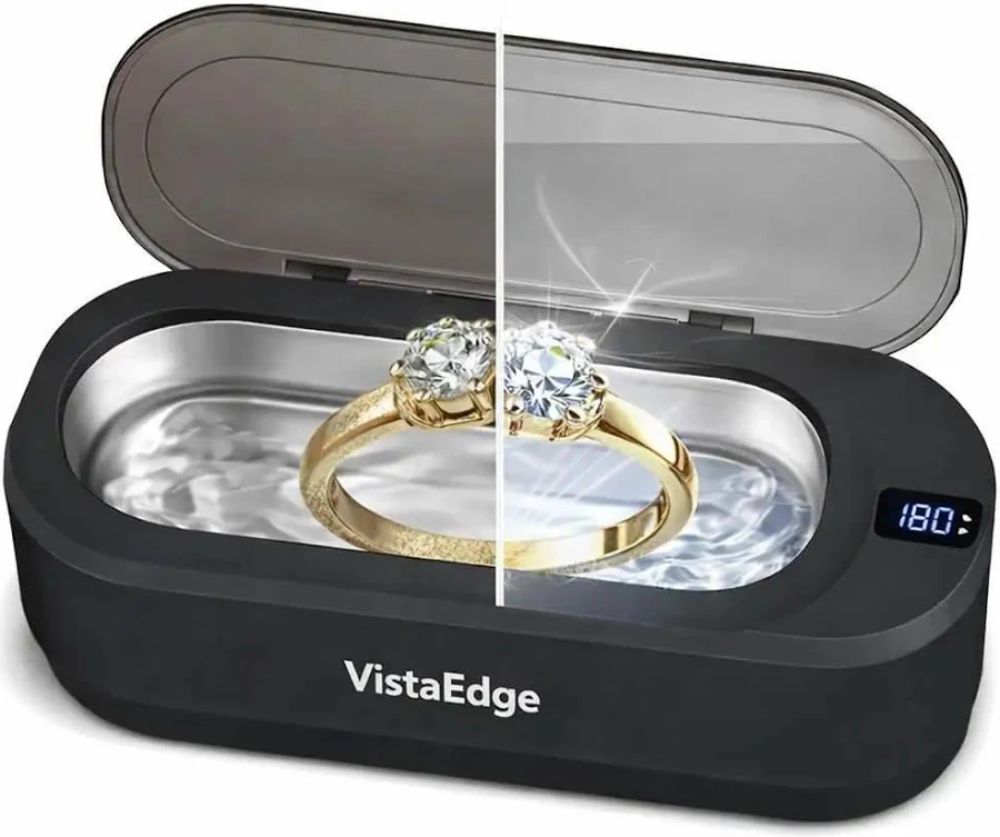 Pro Grade Ultrasonic Cleaner For Jewelry And Glasses With 48KHz Frequency 350ml Stainless Steel Tank Digital Touch Display Gentle Yet Deep Cleaning Fo