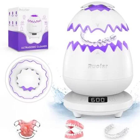 Ultrasonic Jewelry Cleaner Machine, for Glasses, Jewelry, Retainer, Watch Strap, 3 Modes, Women's, Size: Small, White