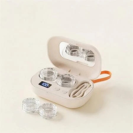 Electric Ultrasonic Contact Lens Cleaner, Portable Lens Cleaning Storage Box, Daily Use Eye Care Tool, Reusable Contact Lens Maintenance Case, Ideal 