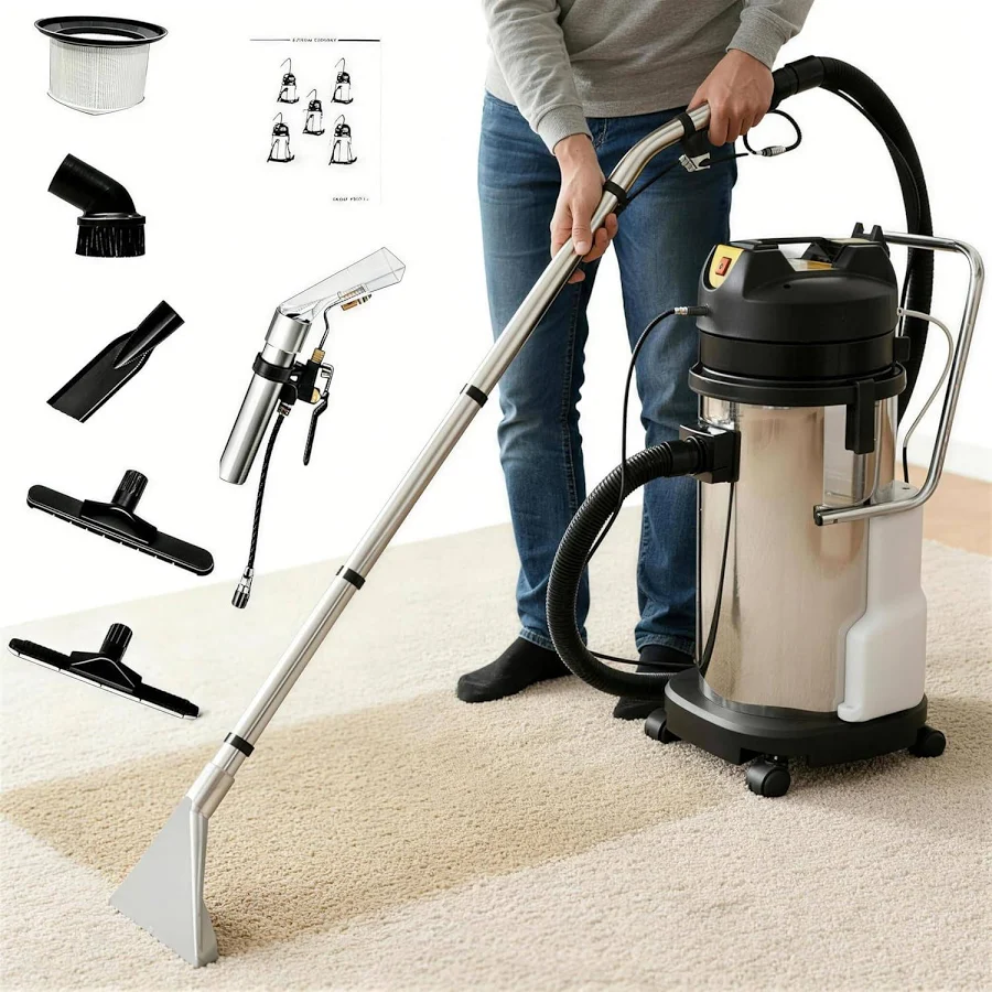 40l/11gal Commercial Carpet Cleaner Machine, 6-in-1 Extractor With