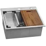 Ruvati 25 x 22 inch Workstation Drop-In Tight Radius Topmount 16 Gauge Stainless