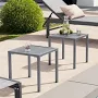 Outdoor Aluminum End Table Square Patio Side Table