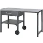 heimo Foldable Stainless Steel Outdoor Prep Station with Storage Drawer