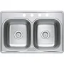 Compass Manufacturing Double Bowl Top Mount Kitchen Sink 003-513
