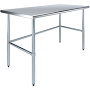 24" Stainless Steel Work Table With Open Base