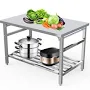 Stainless Steel 30 x 48 Inches Folding Heavy Duty Prep Table