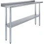 Open Box Stainless Steel Work Table with 1.5" Backsplash