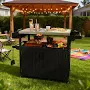 GDFStudio Aeroz Outdoor Industrial Heavy Duty Stainless Steel Countertop Bar Cart Kitchen Island