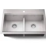 KOHLER Lassen 33 in. Drop-in Double Bowl