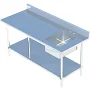 Sapphire Manufacturing SMTPS-3048R 48" Work Table with Prep Sink, Bowl On Right - 16 Gauge