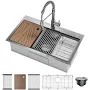 Garvee 30x18x9 inch Stainless Steel Drop in Kitchen Sink