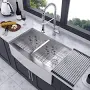 Rainlex Farmhouse Apron Double Bowl Kitchen Sink