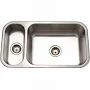 Houzer Elite 31 inch Stainless Steel Undermount 80/20 Small Left Double Bowl Kitchen Sink
