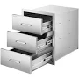 VEVOR Outdoor Kitchen Stainless Steel Triple Access BBQ Drawers