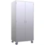 Mobile Stainless Steel Storage Cabinet with 4 Adjustable Shelves, 24" x 36" x 72"