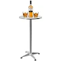 Outdoor Cafe Table 23.6 Inch Stainless Steel Restaurant Table with Base Indoor-Outdoor for Patio Pool Front Porch Table (Round), Size: Round Square,