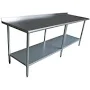 Sauber Stainless Steel Work Table with 2" Backsplash 36"H