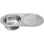 Naiture Drop-In Kitchen Sink, Oval Single Bowl Top Mount Sink, 21-Gauge 304 Stainless Steel, 36" X 19" Drainboard and Single Faucet Hole