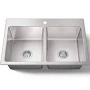 KOHLER Cursiva 33 in. Double Bowl Drop-In Kitchen Sink