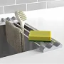 Esepony Stainless Steel Over-the-Sink Kitchen Dish Rack with Adjustable for Dishcloths, Sponges, Bottles, Brushes in Kitchen