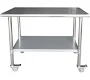 Sportsman Series Rolling Stainless Steel Work Table- 24" x 48