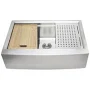Wells Sinkware 3D Kitchen Prep Centers Farmhouse Apron Front Single Bowl Kitchen Sink
