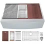 Sarlai 36 in. Farmhouse/ Apron Front Single Bowl Workstation Kitchen Sink