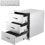 Garvee Stainless Steel Outdoor Kitchen Drawers 3 Access BBQ Storage Cabinet Flush Mount Weather